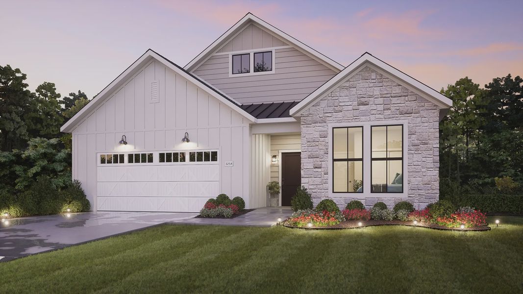 Representative exterior photo of a completed home built from the Portico by Epcon Communities in The Courtyards at Franklin Road, Murfreesboro, TN (Image 30).