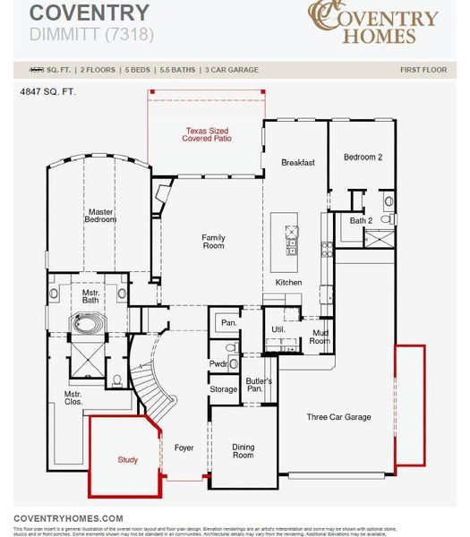 2D floor plan layout of this home in Harvest Green, Richmond, TX (Image 5). 2D floor plan layout of this home in Harvest Green, Richmond, TX (Image 5).