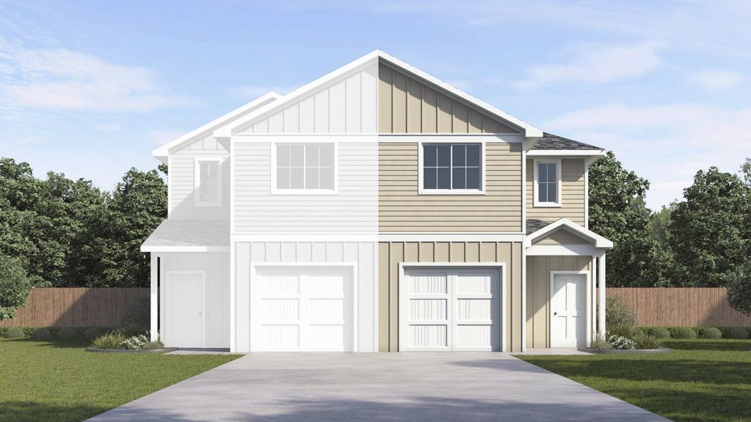 Front exterior of a new home in Stonewood, Sulphur Springs, TX, highlighting curb appeal (Image 1). Front exterior of a new home in Stonewood, Sulphur Springs, TX, highlighting curb appeal (Image 1).
