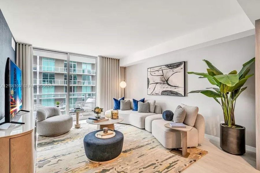Furnished interior view inside a new home in , Miami (Image 6).