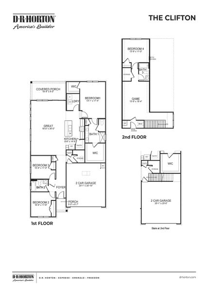 2D floor plan layout of this home in Riverwood Gardens, Oakland, TN (Image 3).