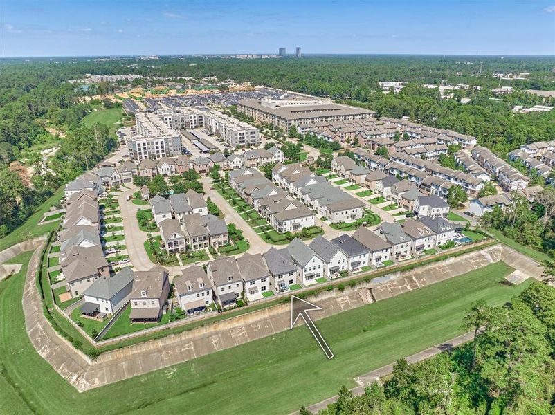 Aerial view of the quiet, privately gated subdivision of The Reserve at Woodmill Creek. Located with quick access to I-45, Highway 99, and all amenities The Woodlands has to offer!