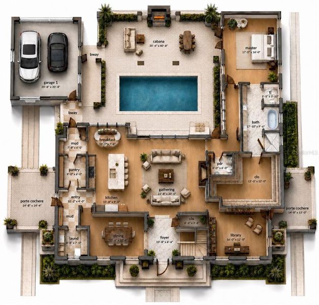 2D floor plan layout of this home in , Winter Park, FL (Image 4). 2D floor plan layout of this home in , Winter Park, FL (Image 4).
