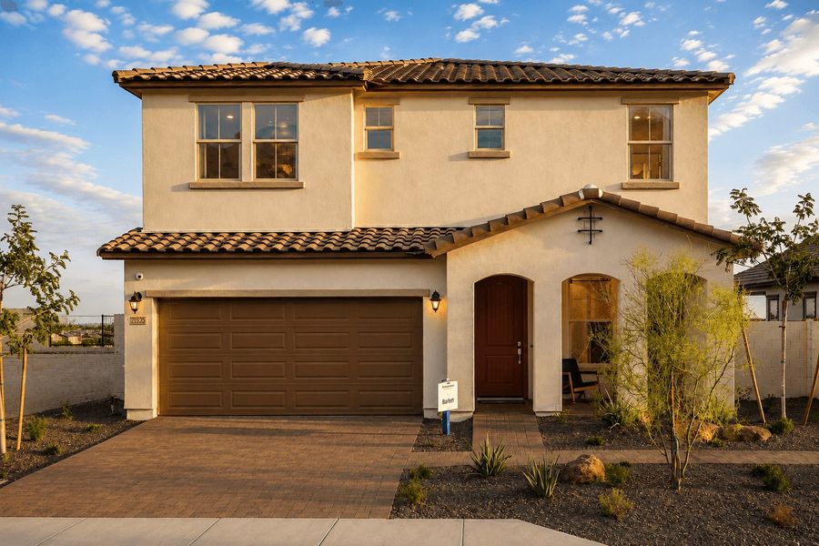 Representative exterior photo of a completed home built from the Bartlett by William Ryan Homes in The Ridge at Sienna Hills, Buckeye, AZ (Image 26). Representative exterior photo of a completed home built from the Bartlett by William Ryan Homes in The Ridge at Sienna Hills, Buckeye, AZ (Image 26).