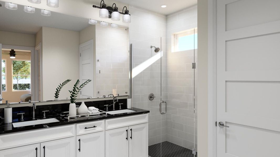 Primary Bathroom | Willow at Harrell Oaks in Orlando, FL by Landsea Homes