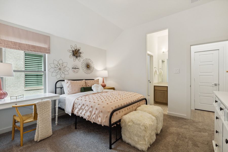 Bedroom in the Gilmour home plan by Trophy Signature Homes – REPRESENTATIVE PHOTO
