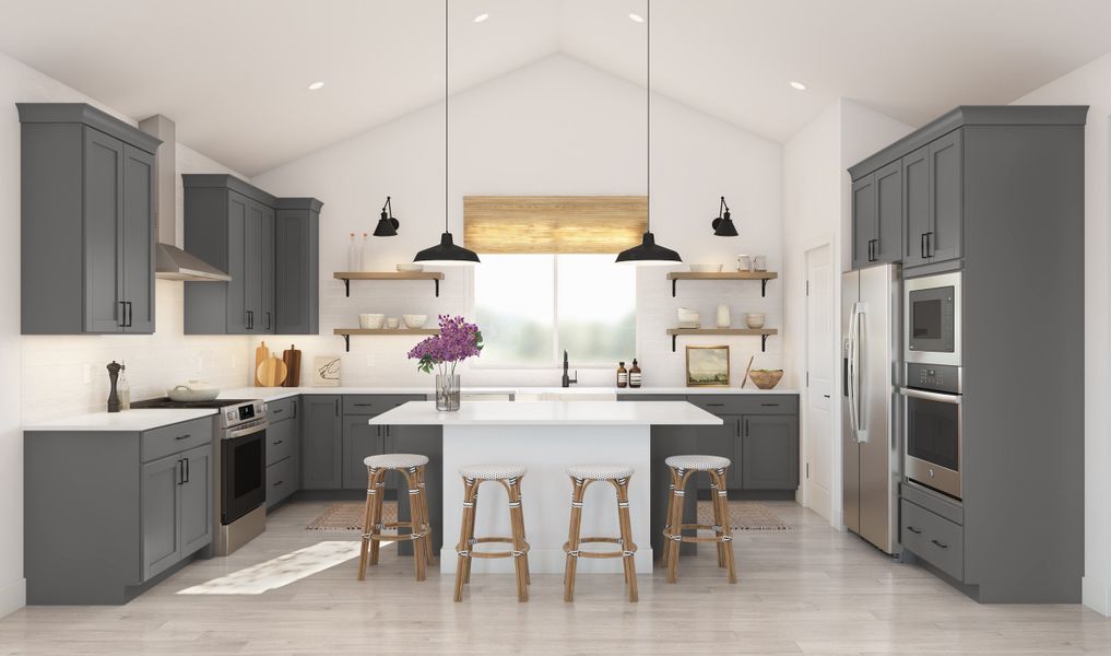 Kitchen with quartz countertops