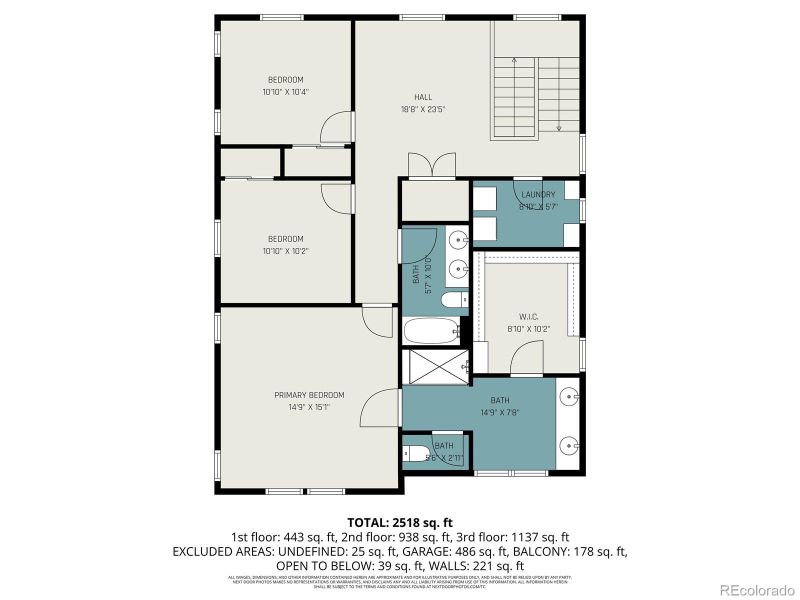 2D floor plan layout of this home in Red Rocks Ranch, Morrison, CO (Image 5).