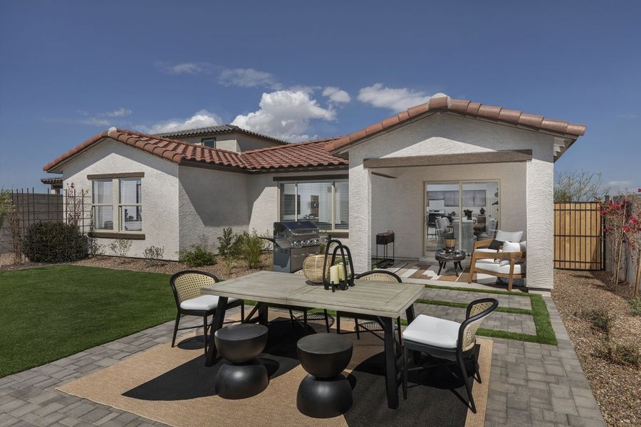 Representative exterior details of a home built from the 2370 Modeled by KB Home in Ventana de Estrellas Enclaves, Goodyear (Image 3). Representative exterior details of a home built from the 2370 Modeled by KB Home in Ventana de Estrellas Enclaves, Goodyear (Image 3).