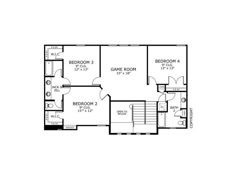 2D floor plan layout for the Marabella - Pinnacle Series | 80' Wide Lots by ICI Homes in Oakmont, Gainesville, FL (Image 3).