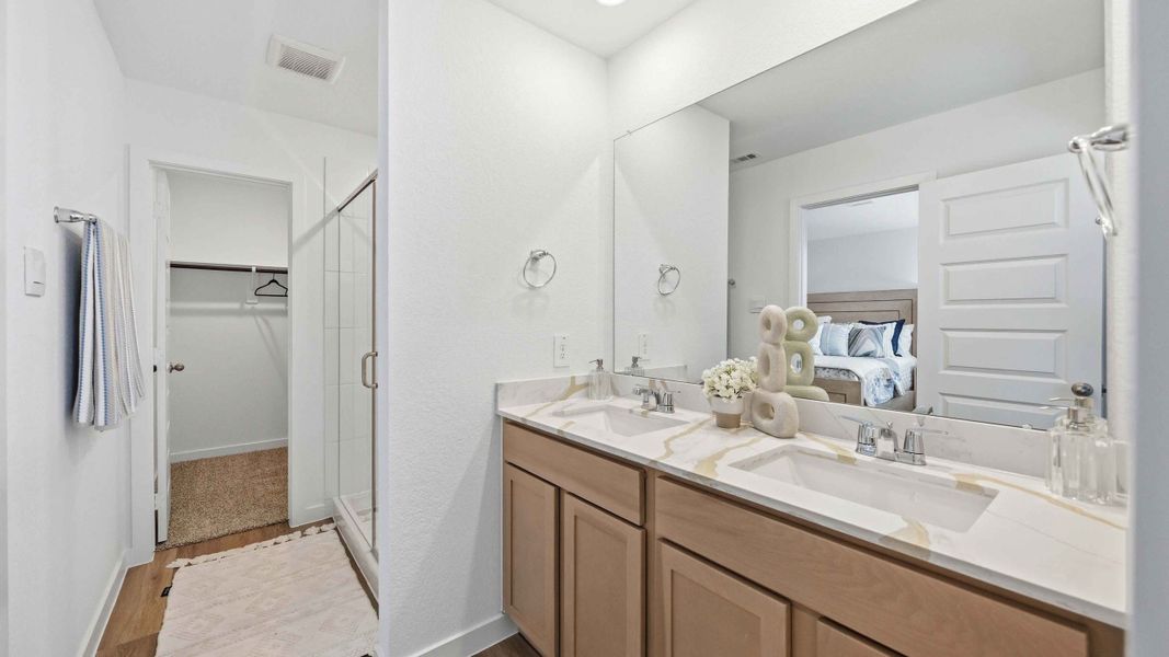 Furnished interior view inside a new home in Wheatley Oaks, Houston (Image 7). Furnished interior view inside a new home in Wheatley Oaks, Houston (Image 7).