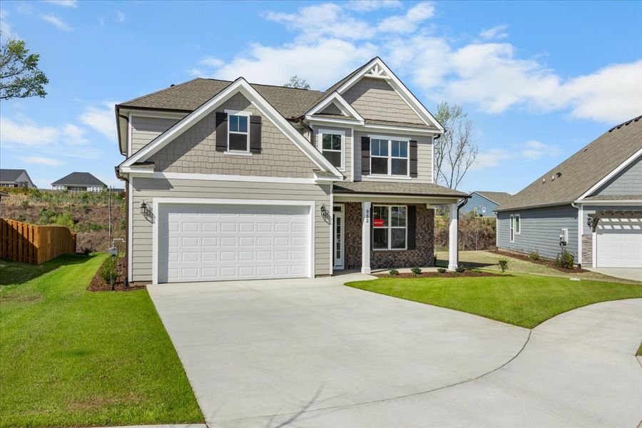 Front exterior of a new home in Crawford Creek, Grovetown, GA, highlighting curb appeal (Image 19).