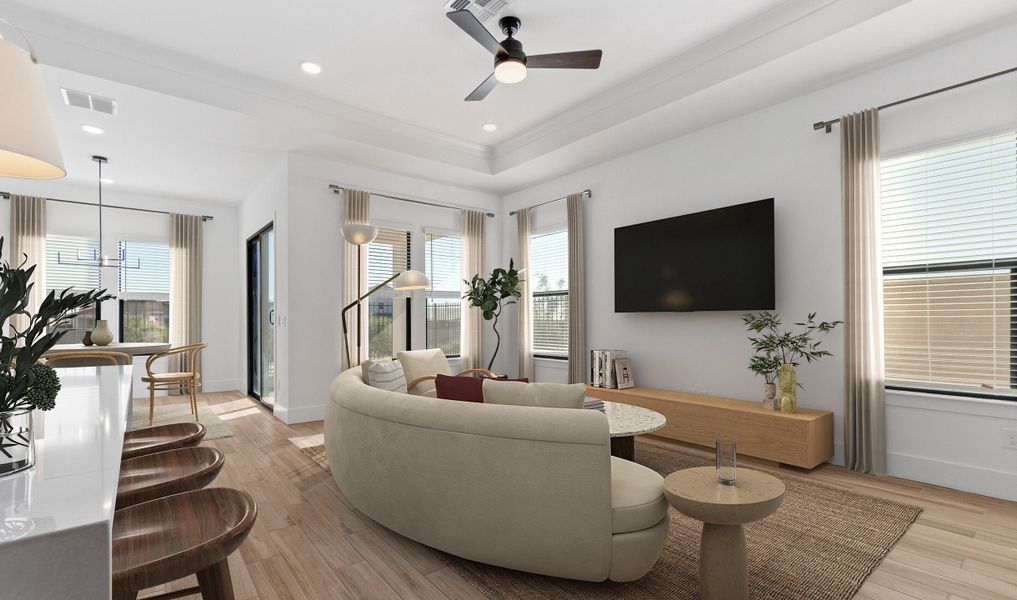 Great room with natural light Great room with natural light