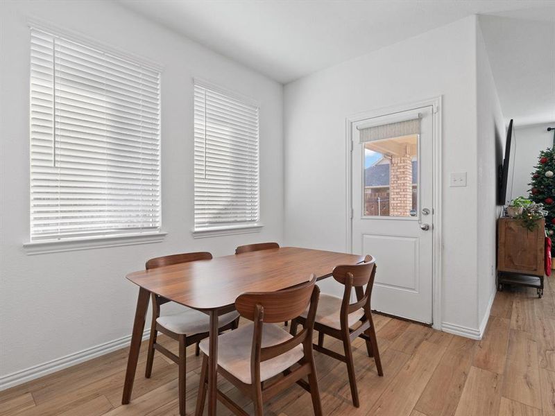 Dining space featuring light hardwood / wood-style floors