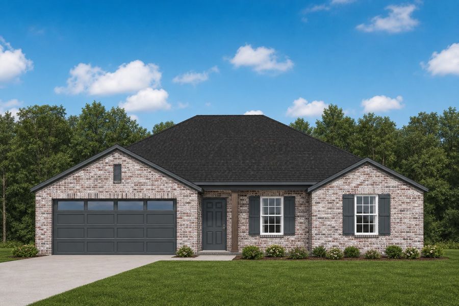 Front exterior of a new home in Gatlin Ranch, Springtown, TX, highlighting curb appeal (Image 1). Front exterior of a new home in Gatlin Ranch, Springtown, TX, highlighting curb appeal (Image 1).