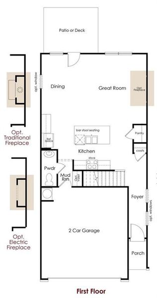 2D floor plan layout of this home in Millstone at Mundy Mill, Gainesville, GA (Image 5).