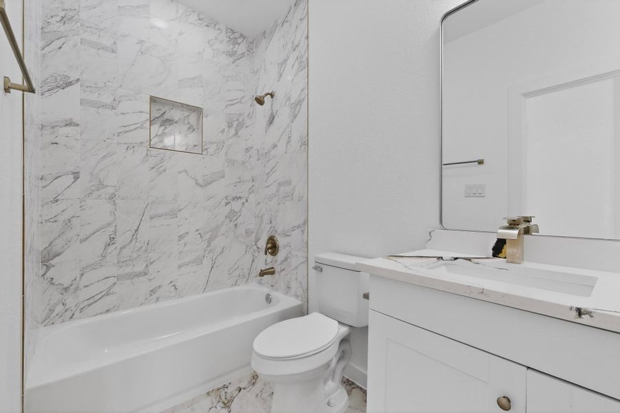 Bathroom with  shower combination, vanity