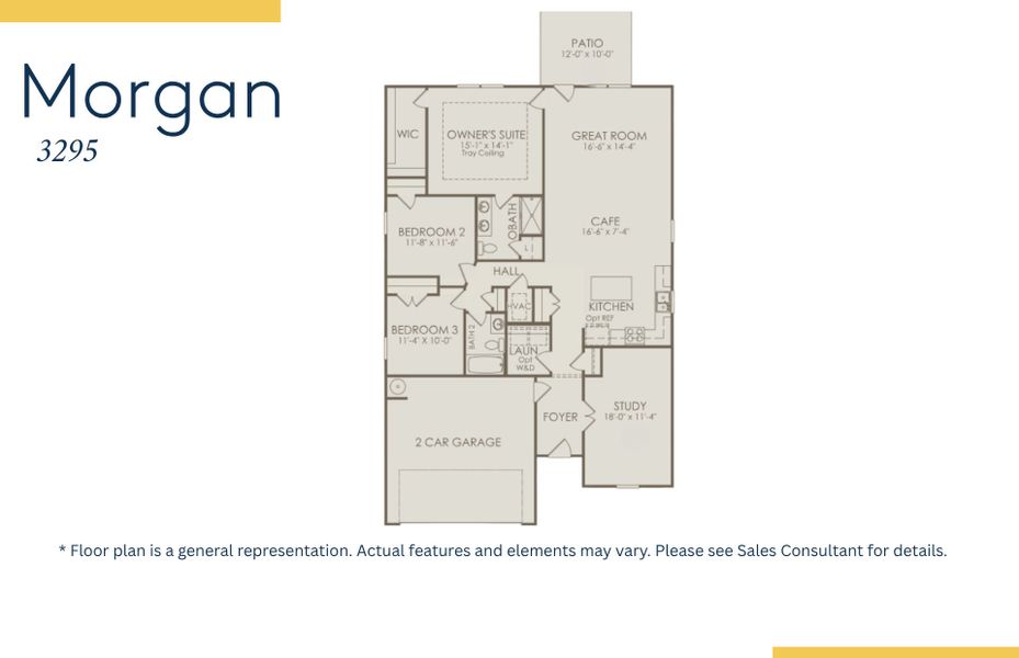 2D floor plan layout of this home in Crescent Cove, Myrtle Beach, SC (Image 3).