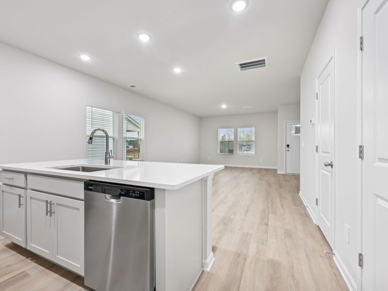Furnished interior view inside a new home in The Rows at Buffaloe Reserve, Raleigh (Image 6). Furnished interior view inside a new home in The Rows at Buffaloe Reserve, Raleigh (Image 6).