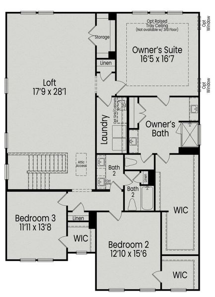 2D floor plan layout for the The Aspen by Davidson Homes LLC in Springvale South, Fuquay Varina, NC (Image 5). 2D floor plan layout for the The Aspen by Davidson Homes LLC in Springvale South, Fuquay Varina, NC (Image 5).