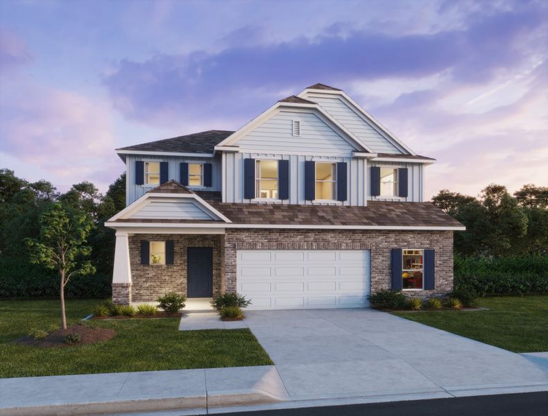 Representative exterior photo of a completed home built from the Columbus by Maronda Homes in Seminole Bend, Pensacola, FL (Image 6).
