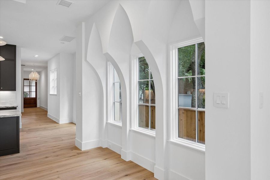 Charming triplet of lancet styled windows Charming triplet of lancet styled windows