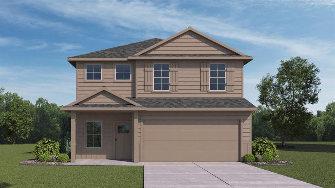 Front exterior of a new home in Creeks at Burnett Trail, Canton, TX, highlighting curb appeal (Image 1). Front exterior of a new home in Creeks at Burnett Trail, Canton, TX, highlighting curb appeal (Image 1).
