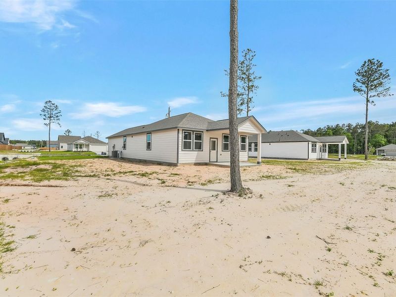 Exterior details and patio area of a home in Spring Branch Crossing, Conroe (Image 28).