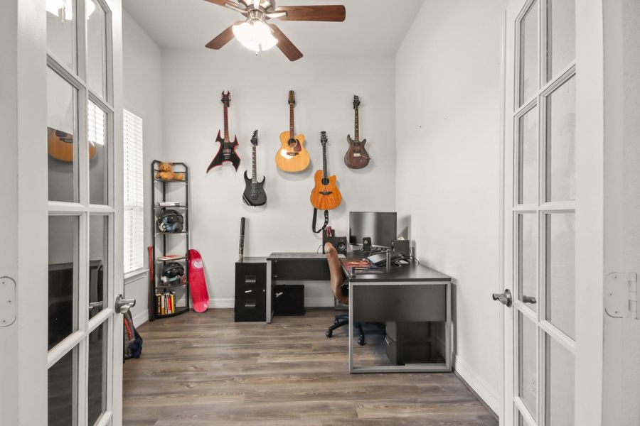 Your French-door adorned front room can be used for an office, play room or whatever best fits your lifestyle