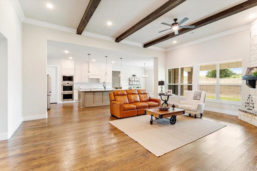 Hardwoods throughout main living areas.