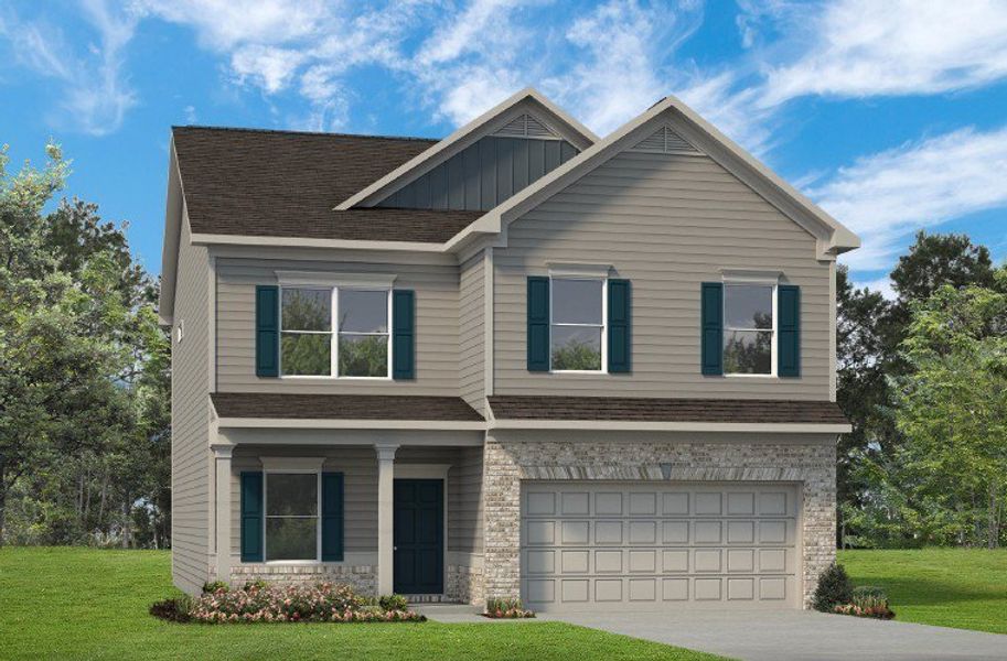 Front exterior of a new home in The Groves at Chapel Hill, Chapel Hill, TN, highlighting curb appeal (Image 1). Front exterior of a new home in The Groves at Chapel Hill, Chapel Hill, TN, highlighting curb appeal (Image 1).