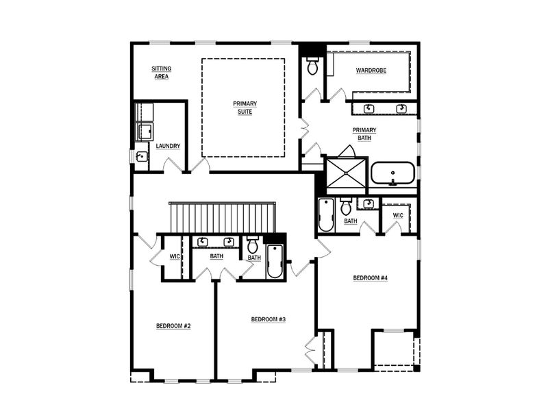 2D floor plan layout for the The Carie by Heatherland Homes in Livingstone Park, Kennesaw, GA (Image 2).