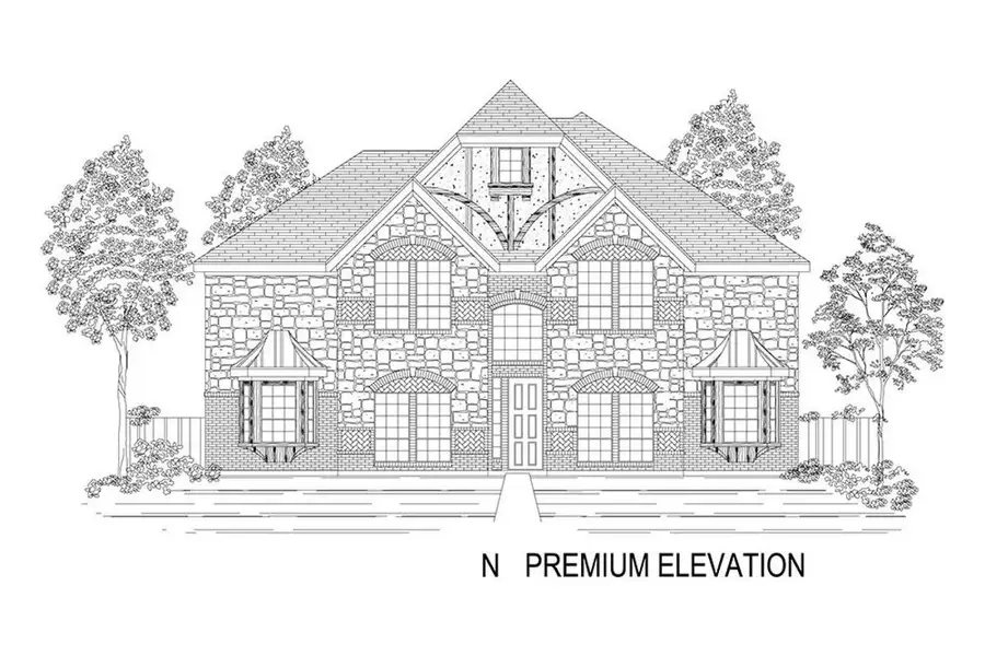 Representative rendering of the exterior for the Brentwood 3R (w/Media) by First Texas Homes (Image 16).