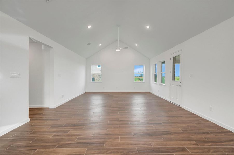 Bright and airy dining area and great room Bright and airy dining area and great room