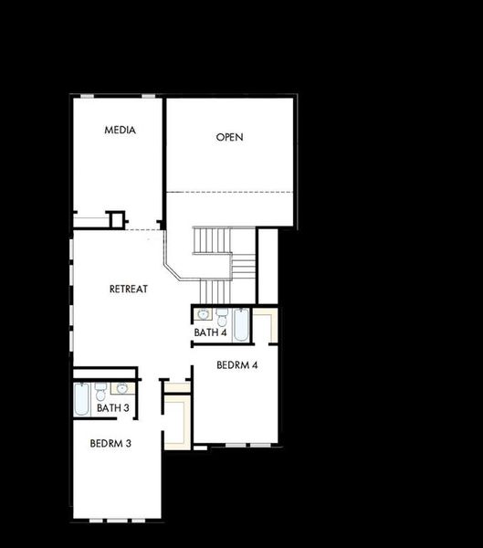 2D floor plan layout of this home in The Ridge at Northlake, Northlake, TX (Image 3).