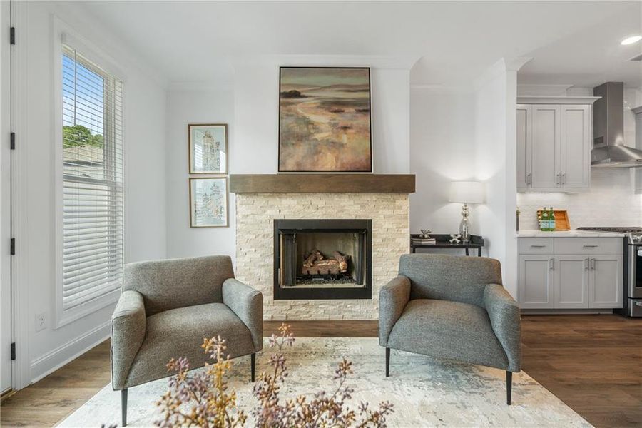 Furnished interior view inside a new home in Evanshire Single Family, Duluth (Image 17).