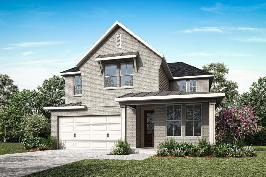 Representative exterior photo of a completed home built from the Laurel by Tri Pointe Homes in Treeline, Justin, TX (Image 18).