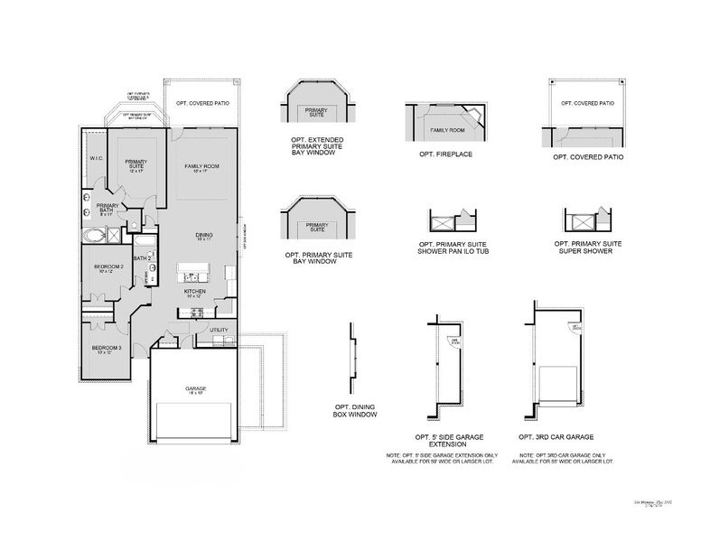2D floor plan layout for the The Messina by Legend Homes in Granger Pines, Conroe, TX (Image 3).