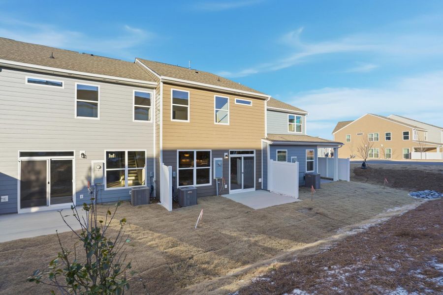 Exterior details and patio area of a home in Harrisburg Village Townhomes, Harrisburg (Image 29). Exterior details and patio area of a home in Harrisburg Village Townhomes, Harrisburg (Image 29).