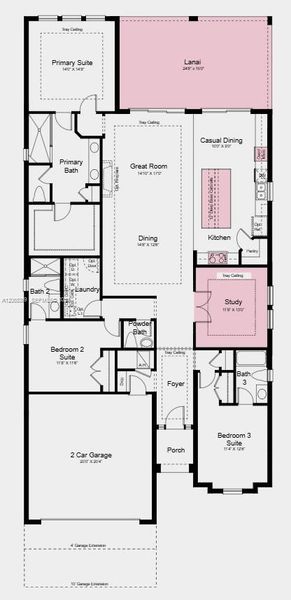 Additional Highlights Include: tray ceiling package, 4' garage extension, pool and spa, impact windows throughout the house, all appliances included, and 8' interior doors.