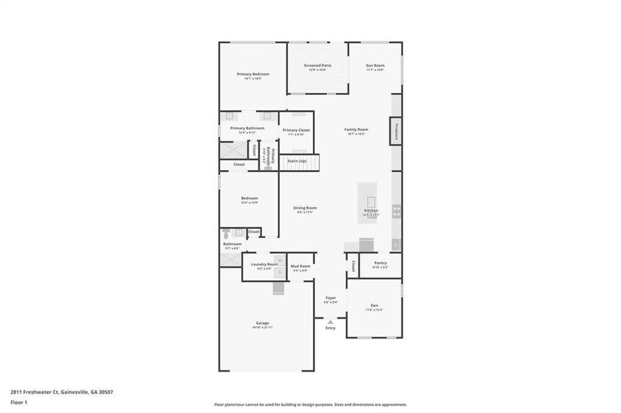 2D floor plan layout of this home in The Court at Gainesville Township, Gainesville, GA (Image 5).