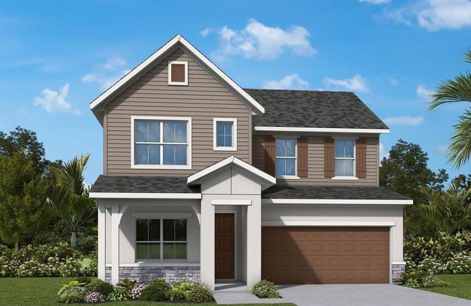 Front exterior of a new home in Soleta at Starkey Ranch – Traditional Series, Odessa, FL, highlighting curb appeal (Image 1). Front exterior of a new home in Soleta at Starkey Ranch – Traditional Series, Odessa, FL, highlighting curb appeal (Image 1).