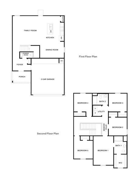 2D floor plan layout for the The Franklin by D.R. Horton in Arroyo Ranch, Seguin, TX (Image 3). 2D floor plan layout for the The Franklin by D.R. Horton in Arroyo Ranch, Seguin, TX (Image 3).