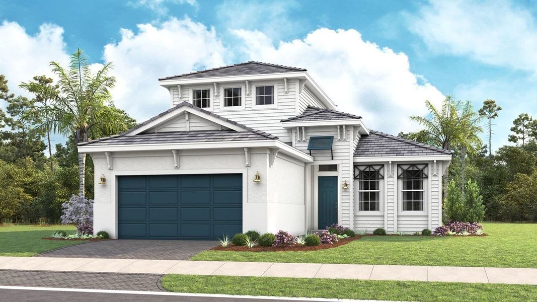 Florida Vernacular - Front Load Garage Bonus