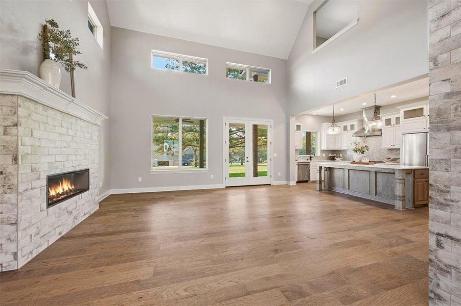 Beautiful brick fireplace