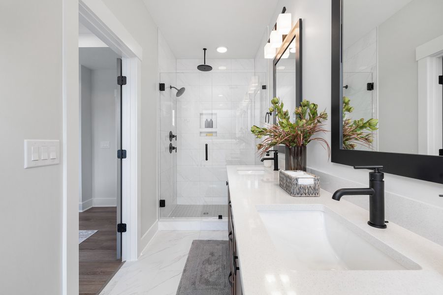 Representative furnished interior of a home built from the Harrington End Unit by Baker Residential in Parc at Bradley Farm, Apex (Image 12).