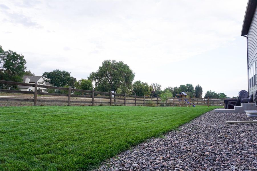 Backyard borders open space Backyard borders open space