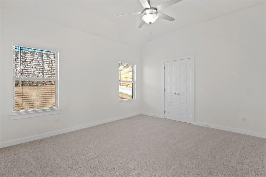 Primary Bedroom in the Pecan II home plan by Trophy Signature Homes – REPRESENTATIVE PHOTO Primary Bedroom in the Pecan II home plan by Trophy Signature Homes – REPRESENTATIVE PHOTO