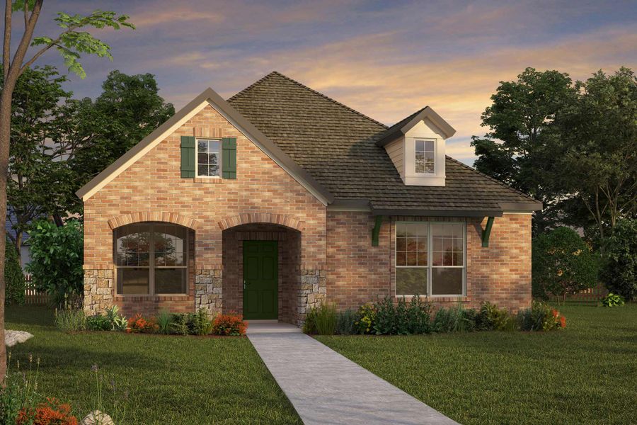 Front exterior of a new home in Elements at Viridian - Signature Series, Arlington, TX, highlighting curb appeal (Image 2). Front exterior of a new home in Elements at Viridian - Signature Series, Arlington, TX, highlighting curb appeal (Image 2).