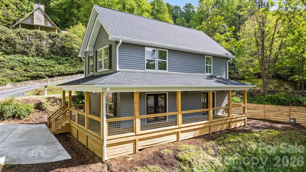 Exterior details and patio area of a home in , Maggie Valley (Image 22).